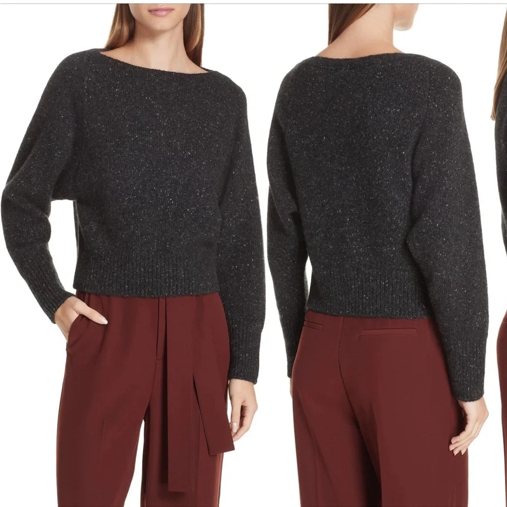 Vince Cashmere Boatneck Sweater in Charcoal - Picture 4 of 14